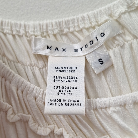 Max Studio Cream Ruched Blouse - Picture 2 of 6